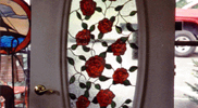 Stained Glass Rose Door