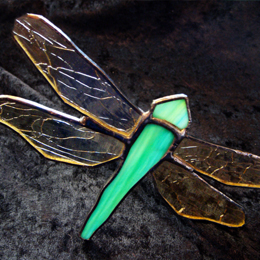 stained glass dragonflies