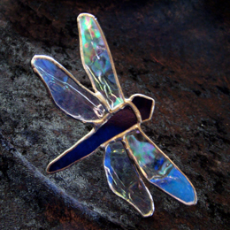 stained glass dragonflies